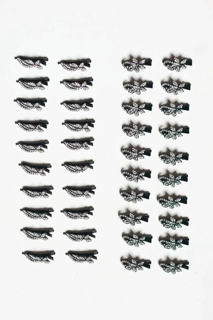 Lot de 40 petites pinces à cheveux avec strass - photo numéro 3