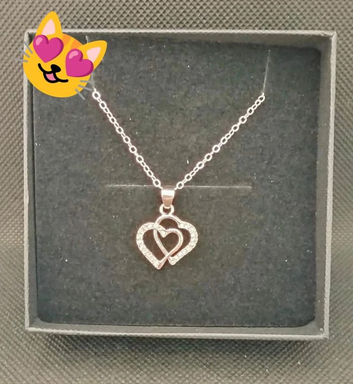 Collier 2 coeurs rose gold