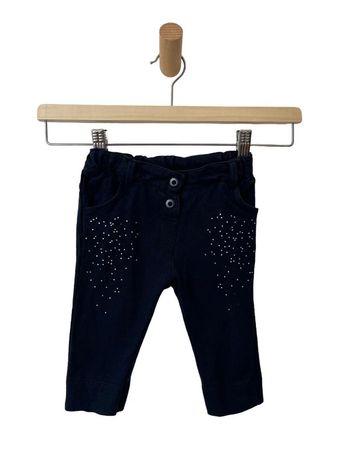 Pantalon tregging bleu marine à petits strass - fille 9 mois (71cm)
