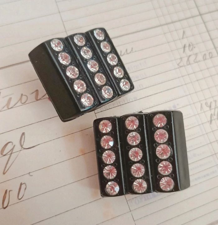 Paire clips vintage strass - photo numéro 2