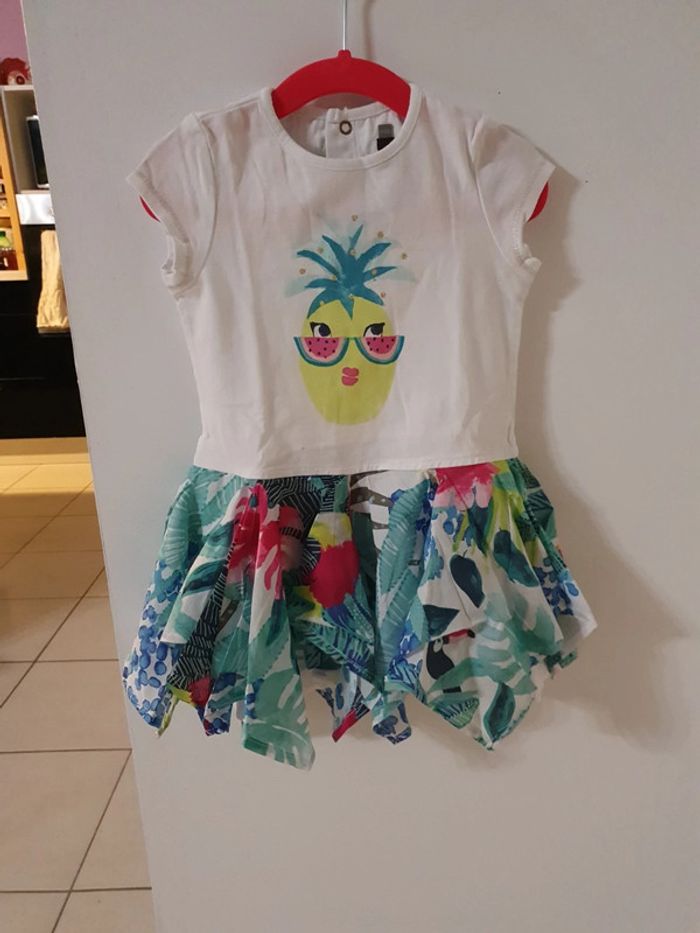 Robe haut ananas et bas a volant végétal 2 ans catimini