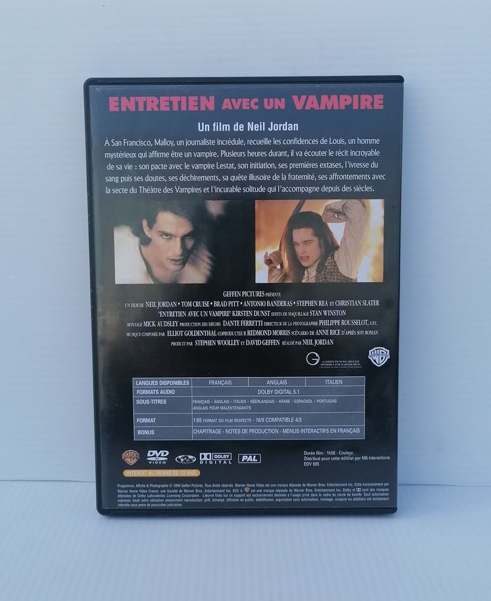 Dvd Entretien avec un vampire. /Tom Cruise / Brad Pitt / Antonio Banderas ... - photo numéro 2