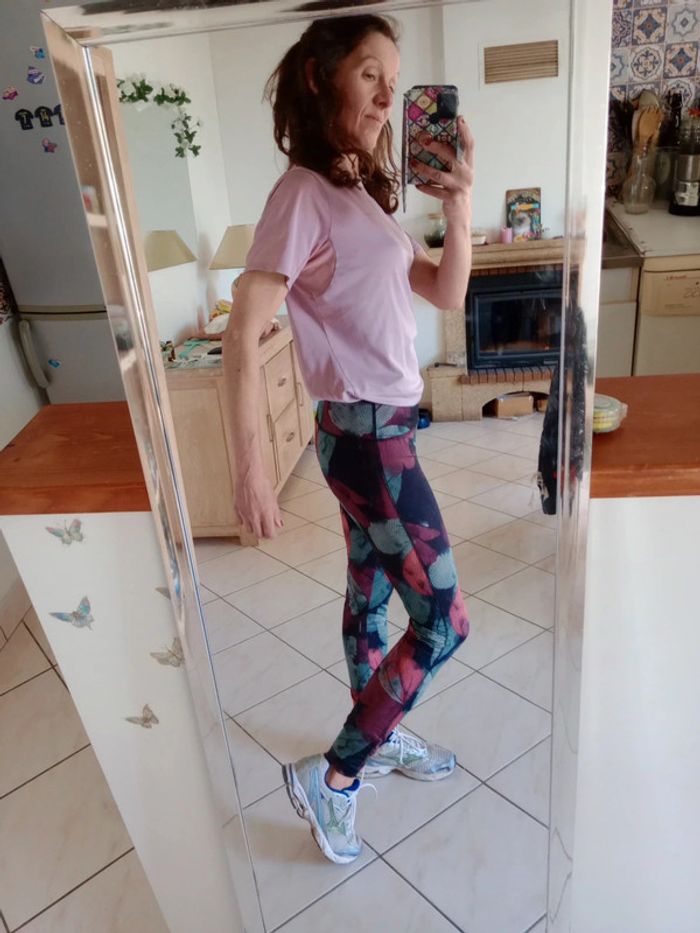 T-shirt technique sport femme taille l lilas c19 - photo numéro 3