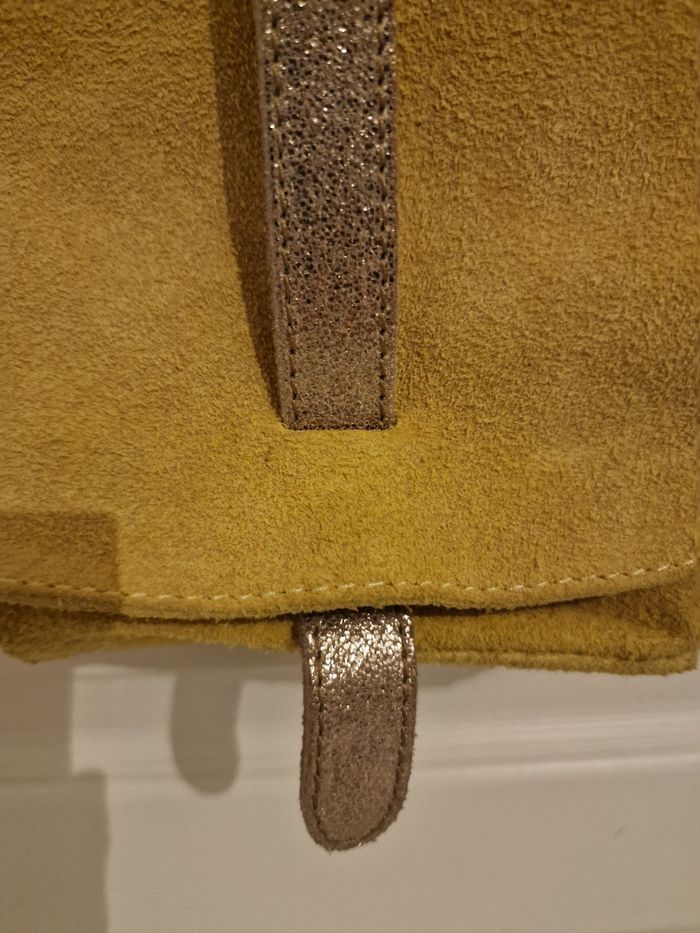 Sac Bandoulière Cuir Véritable - Jaune Moutarde - photo numéro 5