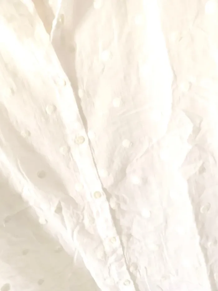 🤍 Chemise blanche Pull&Bear à pois – Taille M – Légère et chic - photo numéro 2