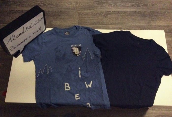 T-shirts H &M et Primark bleu et bleu marine