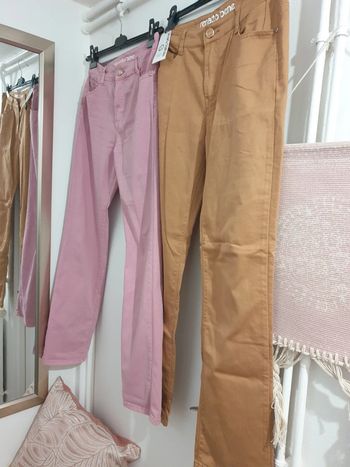 2 Pantalons Droits Coton Elasthane Renatto Bene Taille 42
