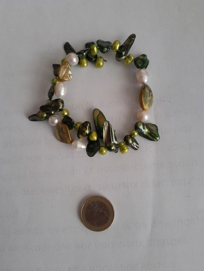 Magnifique bracelet nacre vintage authentique - photo numéro 3