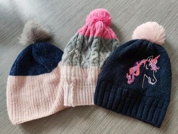 Lot de 3 bonnets grande taille fille