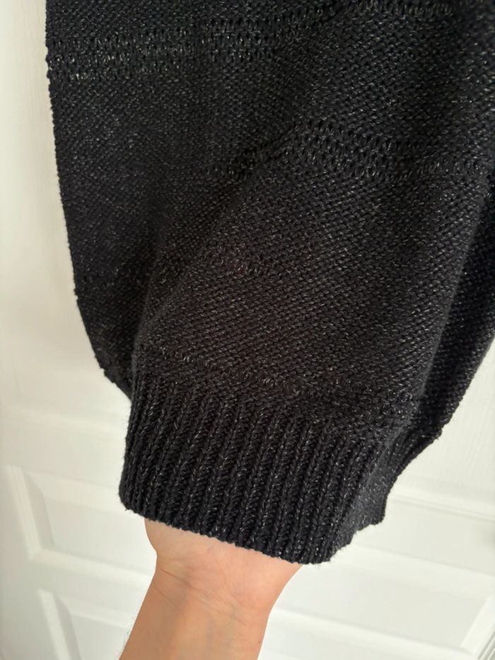 Pull à grosses bretelles noir paillettes Mim M très bon état - photo numéro 3
