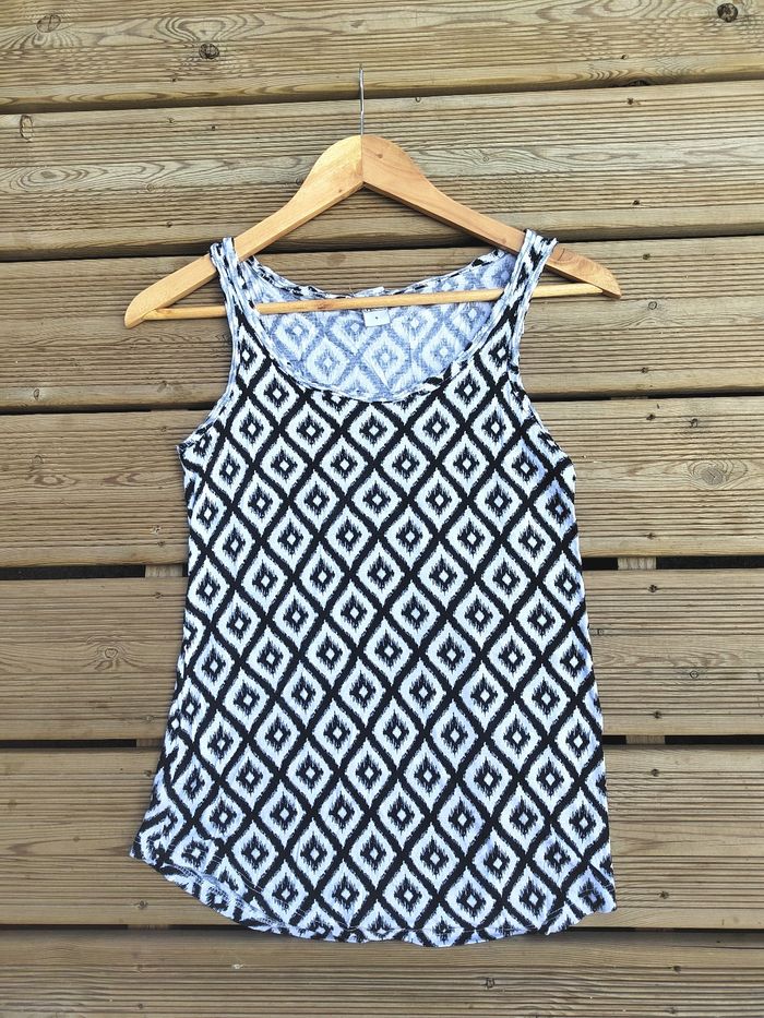 🖤🤍 Débardeur Femme Noir & Blanc – Taille 36 / S – Très Bon État