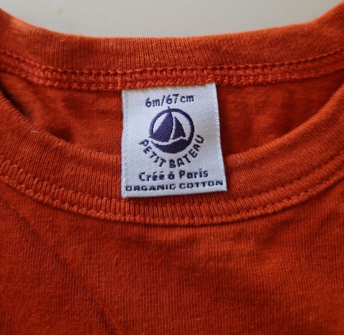 T-shirt orange Rhinocéros Petit Bateau 6 mois - photo numéro 2