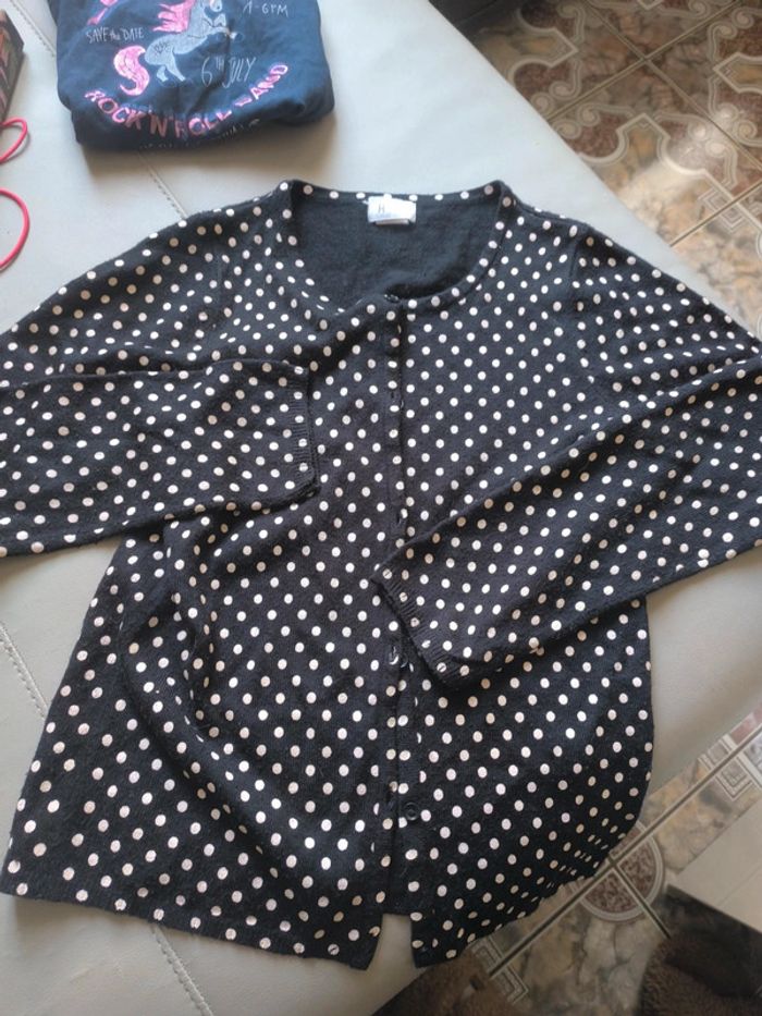 Gilet noir à pois blancs la redoute