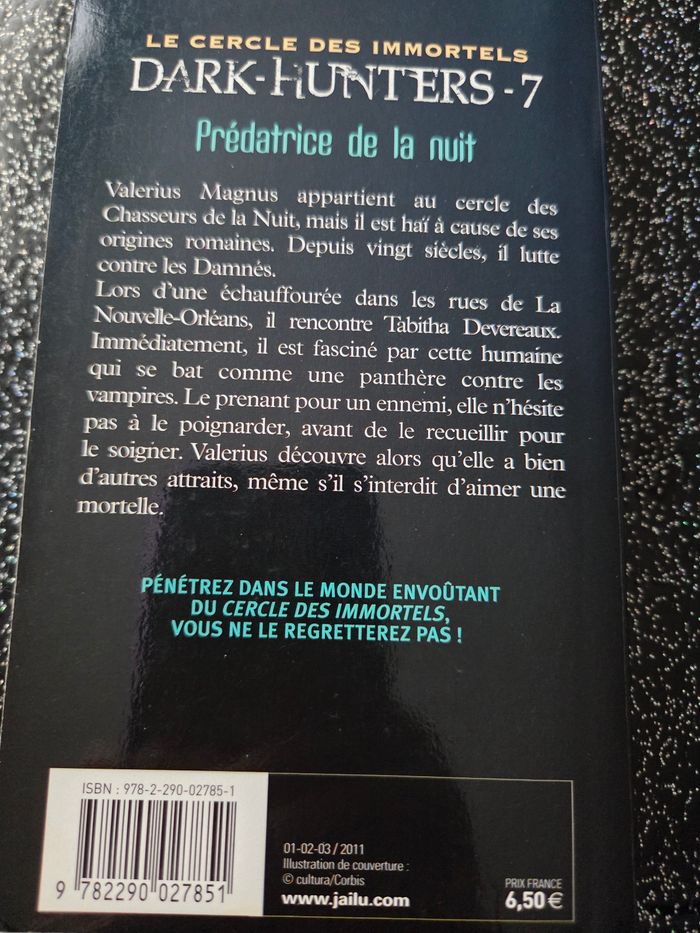 Livre de poche dark hunters tome 7 - photo numéro 2