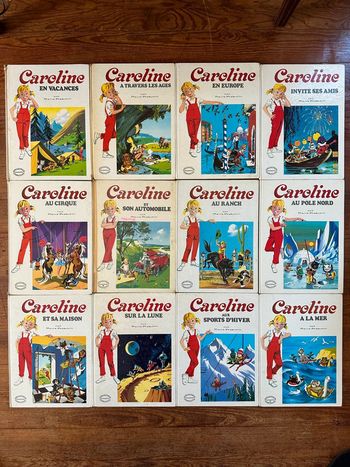 Pierre Probst - BE - Lot de 12 Grands Albums Hachette Caroline livres anciens blancs bd