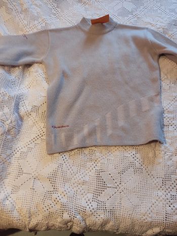 pull gris clair Quechua 12 ans