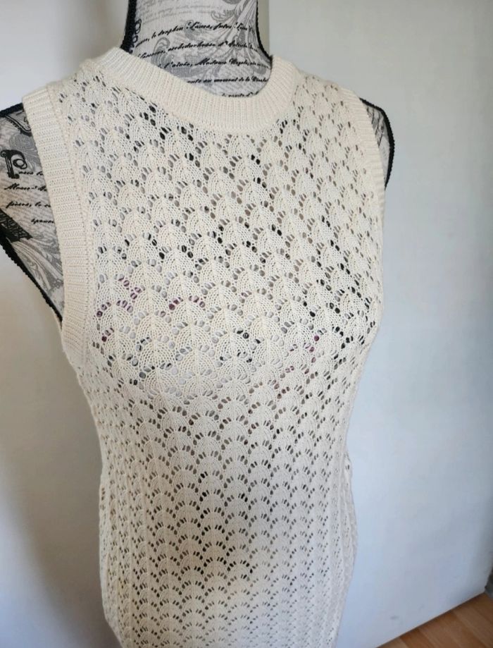 💫 Superbe robe en crochet écru de la marque Mim, taille L.