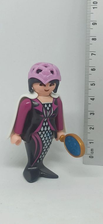 Femme sirène noire et violette et miroir playmobil
