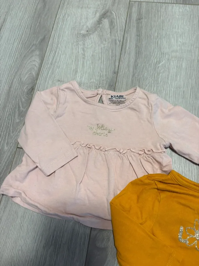Lot t shirt manches longues 1mois fille Kiabi - photo numéro 2