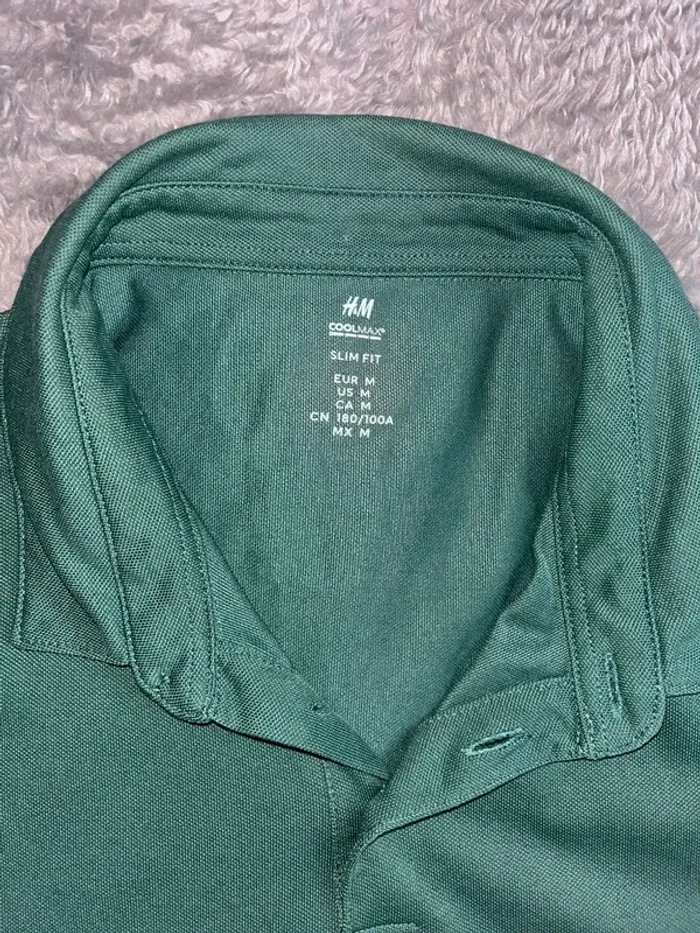 Polo vert manche courte homme h&m taille M « slim fit » - photo numéro 2