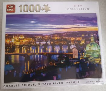 KING Puzzle 1000 Pieces Charles Bridge, Vltava river, Prague Czech 68x49 cm