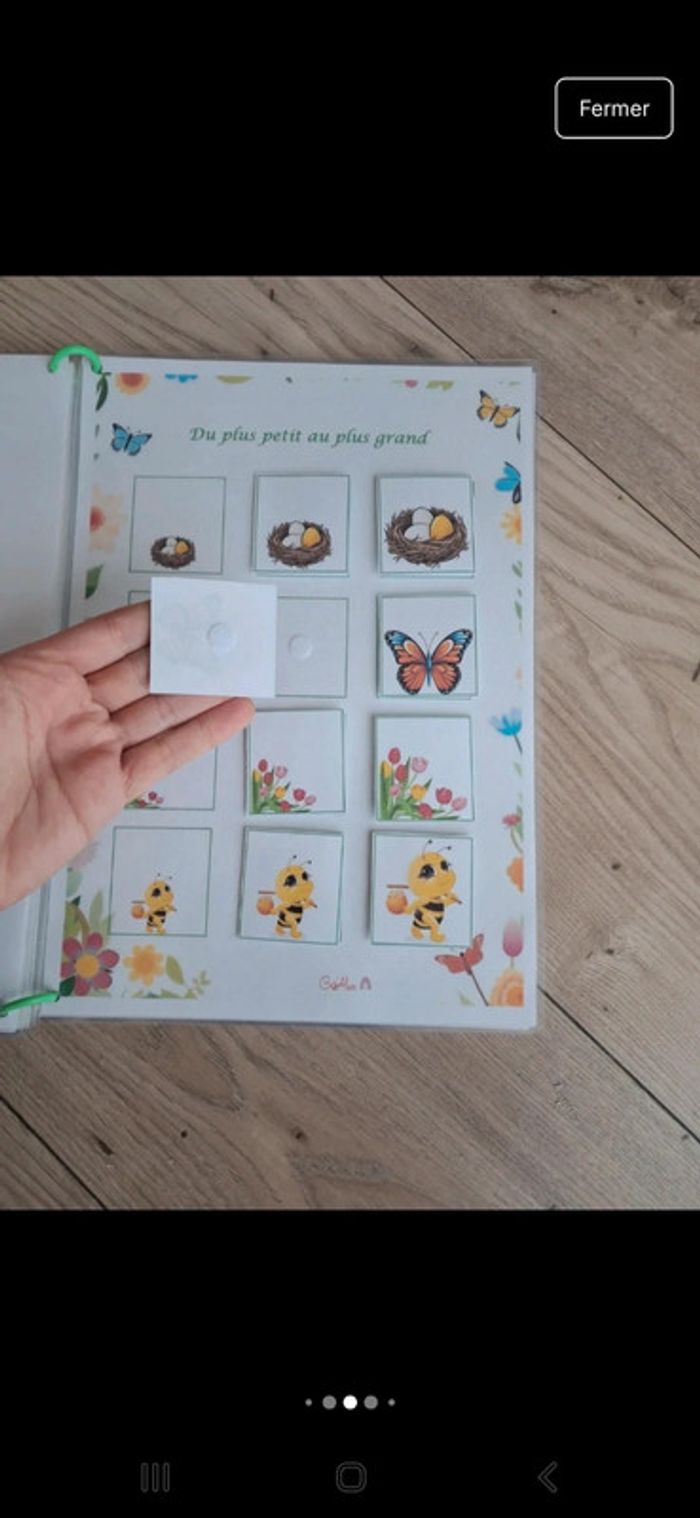 Livret d'activités thème printemps. Pédagogie montessori. Busy book quiet book - photo numéro 14