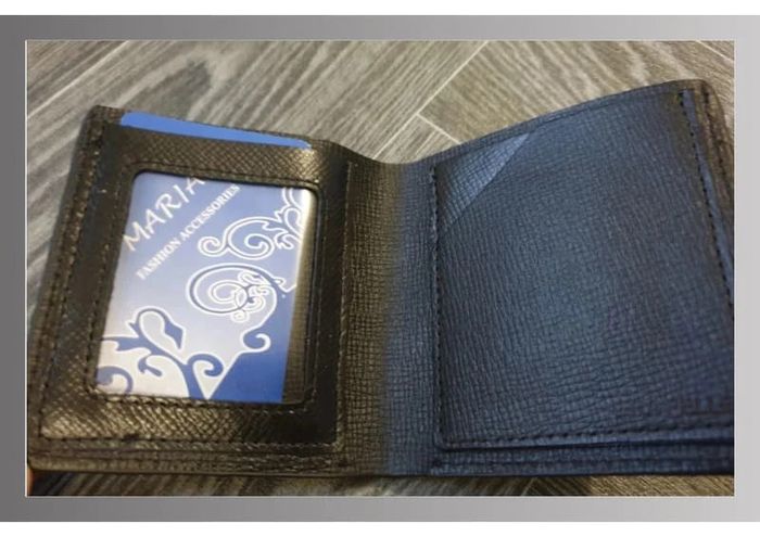 Porte carte/billet en simili cuir noir 9x10 cm - photo numéro 2