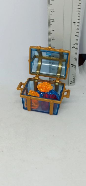 Coffre bleu transparent avec joyaux playmobil