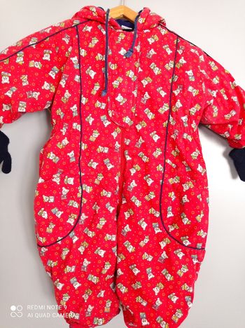 Combi rouge oursons 18mois
