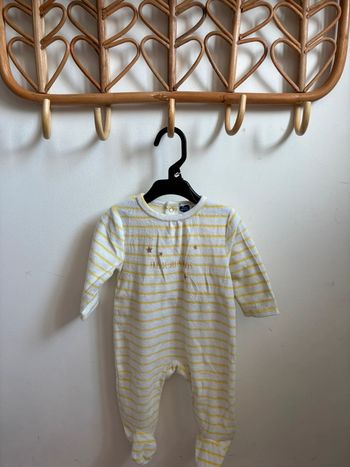 Pyjama velours rayé jaune 3 mois