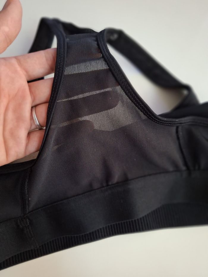 Brassière de sport adidas noie et blanc soutien moyen - photo numéro 8