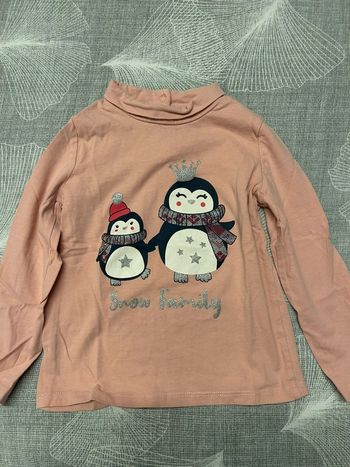 T-shirt sous pull pingouin fille