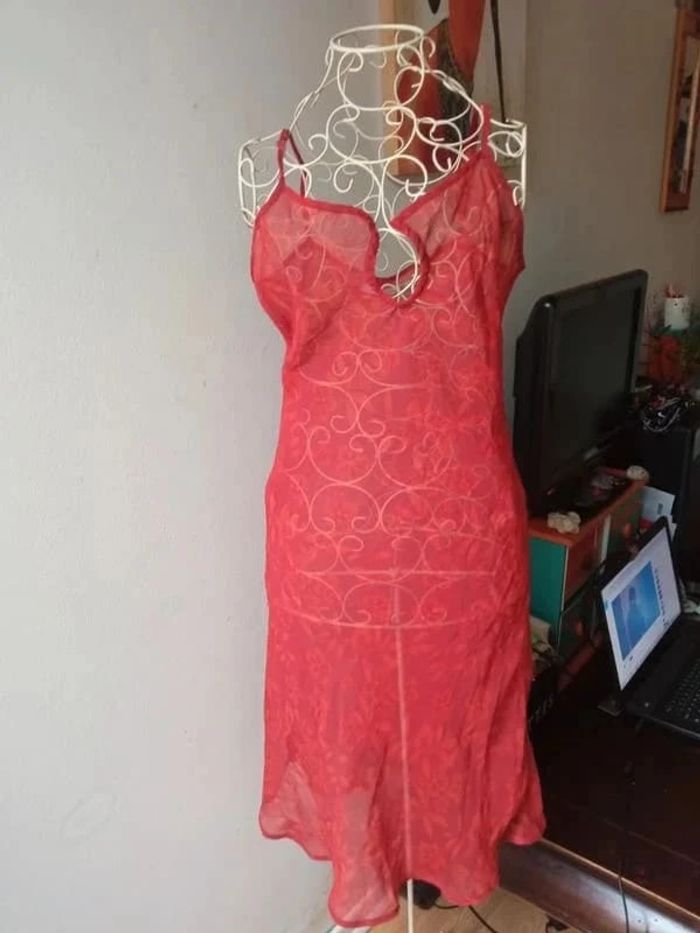 Robe de nuit sexy transparente rouge 38 40 Nuit secrète - photo numéro 3