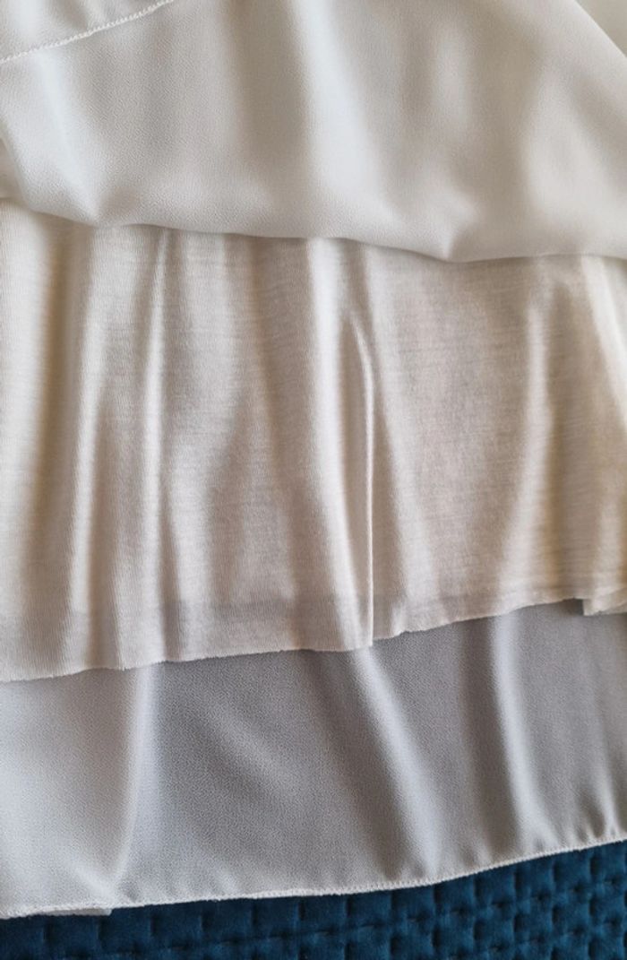 Robe blanche à bretelles en crochet et dentelle - photo numéro 11