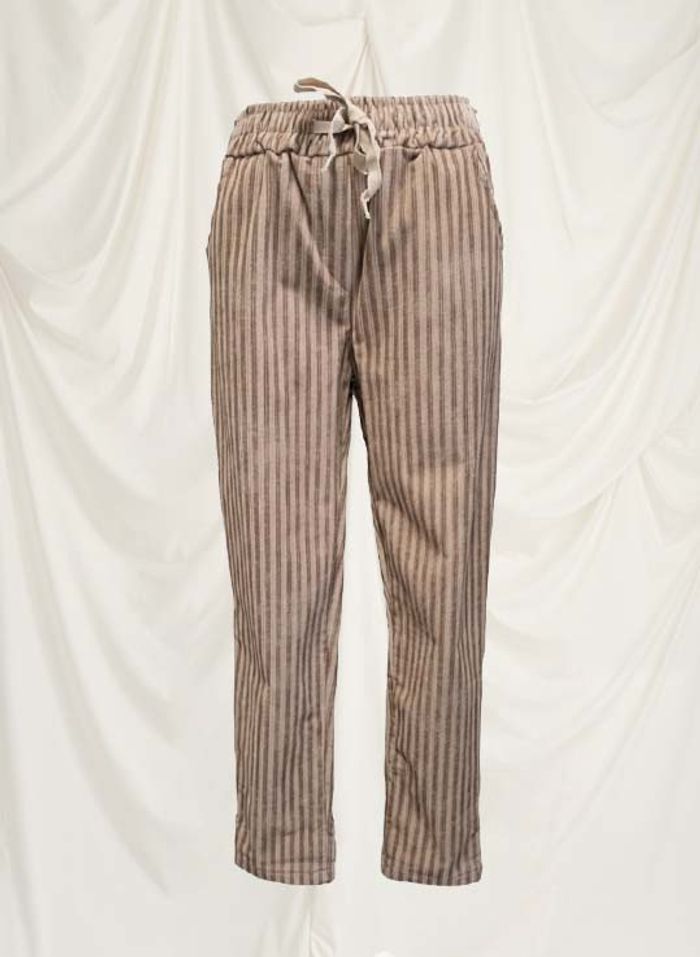 Pantalon Velours rayures nuance de beige