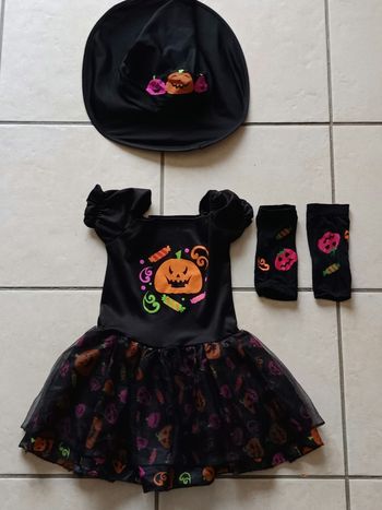 Déguisement Halloween Robe + chapeau T 3-4 ans