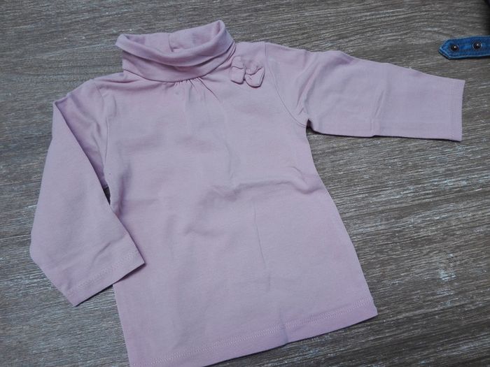 Lot de 4 t-shirts col roulé rose, doré ou gris - photo numéro 2