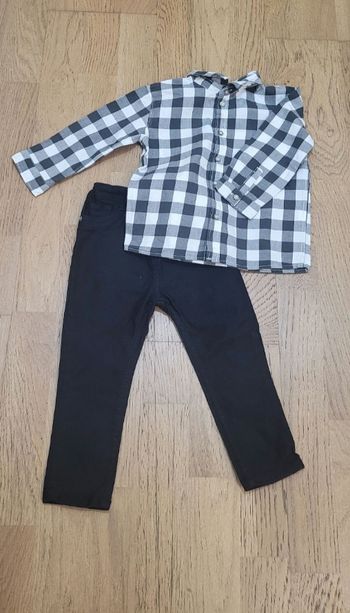 Ensemble chemise à carreau et pantalon H&M