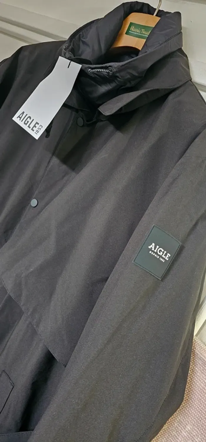 Manteau Doudoune Gabardine Parka Déperlant Aigle Taille L - photo numéro 2