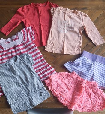 Lot Tee-shirts et jupes fille 18mois