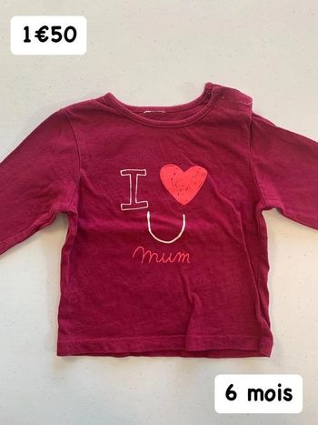 T-shirt 🎀 6 mois 🎀 Sans marque