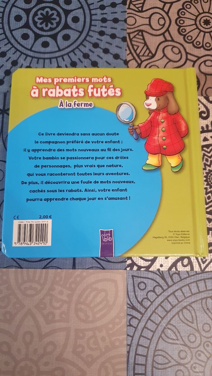 Livre éducatif "Mes premiers mots à rabats futés, à la ferme" - photo numéro 3