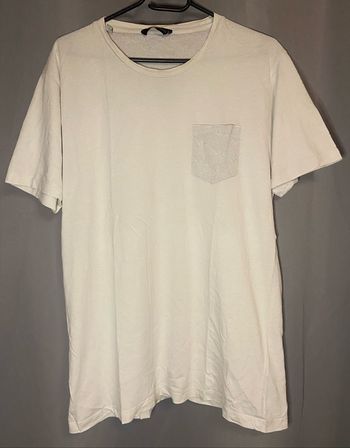 Tee-shirt blanc »Selected »à points bleus marine