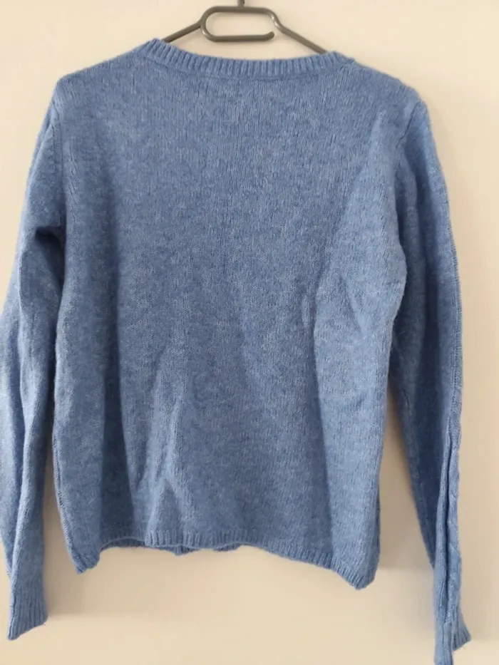 Pull torsadé bleu - photo numéro 3