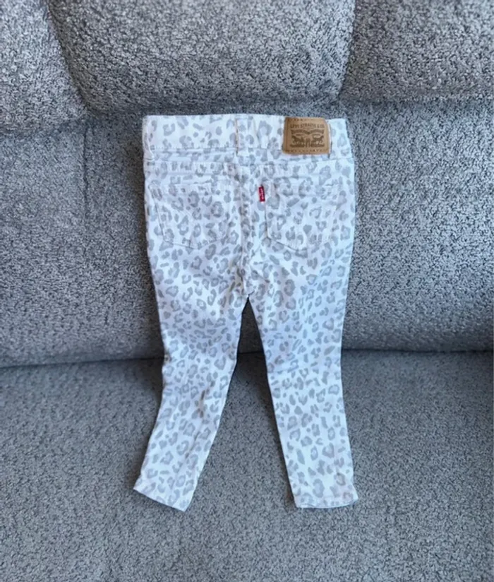 Jean skinny 710 levi's blanc crème motifs léopard gris - photo numéro 3