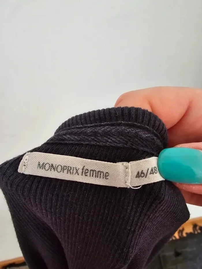 Haut manches longues Monoprix - Marine - Taille 46/48 - Très bon état - photo numéro 3