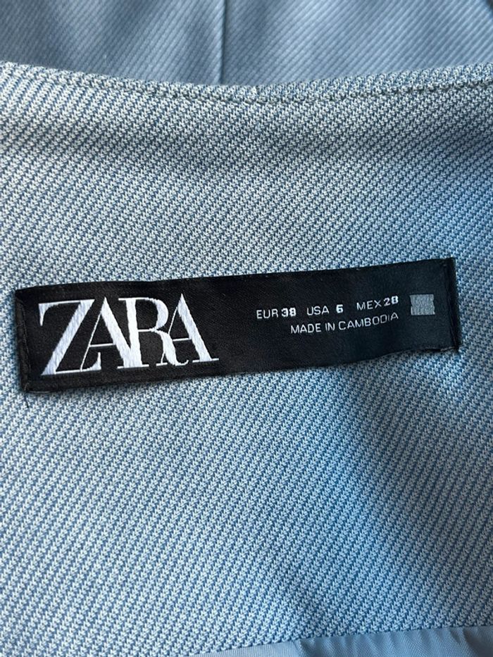Veste blazer bleu clair Zara femme M - photo numéro 6