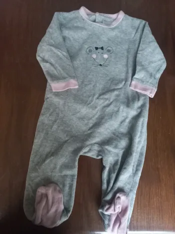 Pyjama gris "souris" 12 mois 74cm