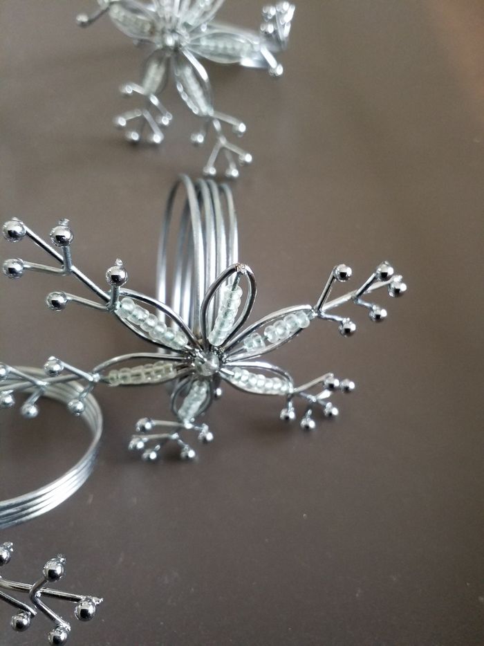 Lot de 5 rond de serviette argenté - photo numéro 3