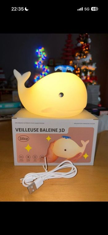 Veilleuse baleine 3D